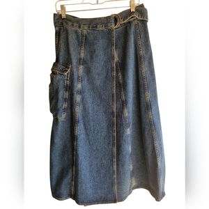 ZARA Denim Cargo Maxi Wrap Skirt